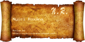 Nyiri Roxána névjegykártya